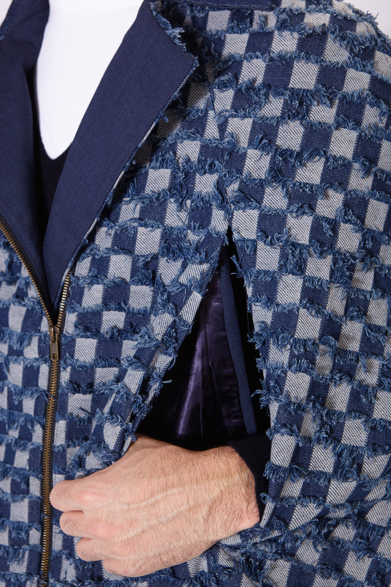 MARLON CAPE SQUARES DENIM