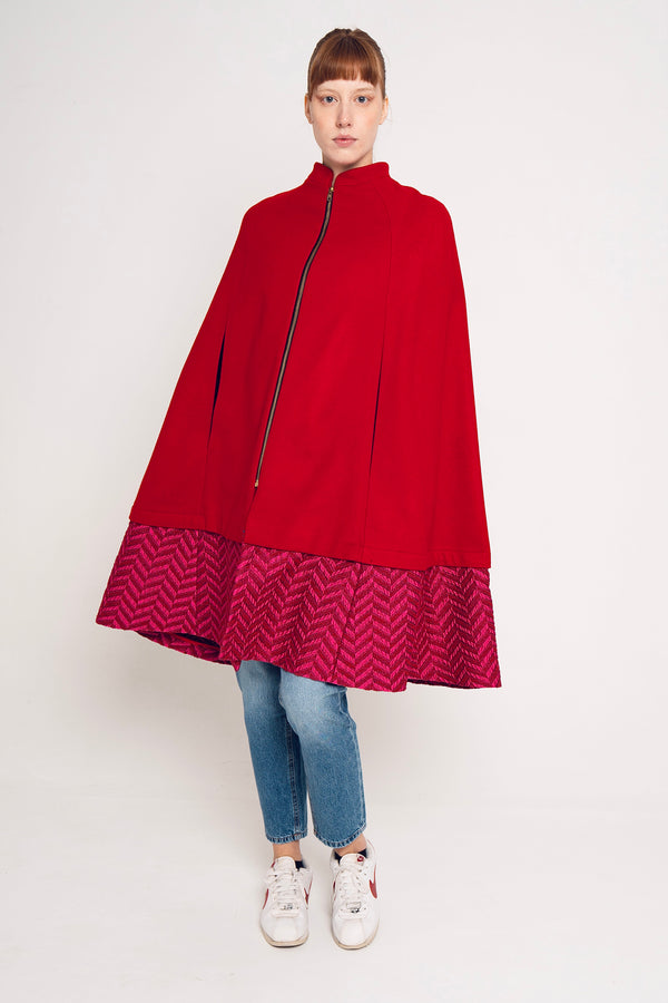 MENINA CAPE RED AND PINK