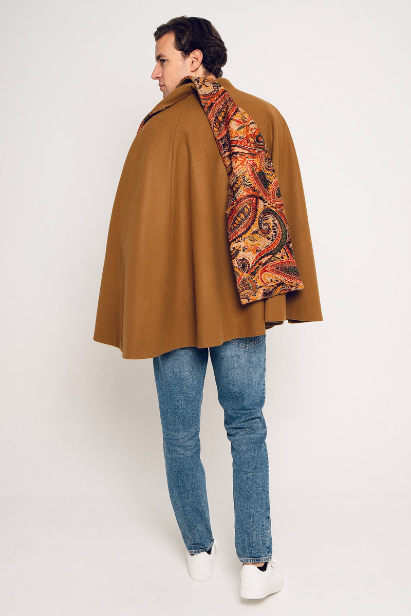 BYRON CAPE CAMEL - PAISLEY SCARF