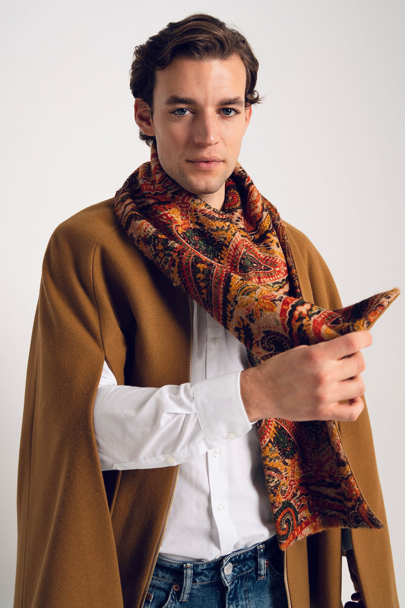 BYRON CAPE CAMEL - PAISLEY SCARF