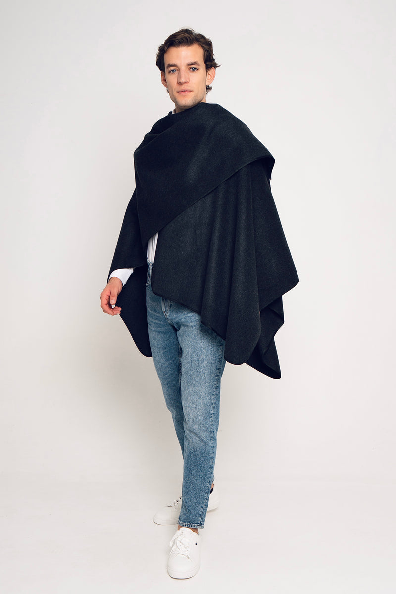 CLINT PONCHO CHARCOAL