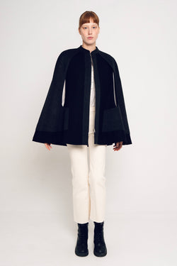 VANELOPE CAPE BLACK AND CHARCOAL