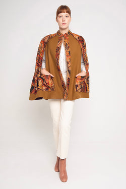 VANELOPE CAPE CAMEL AND PAISLEY