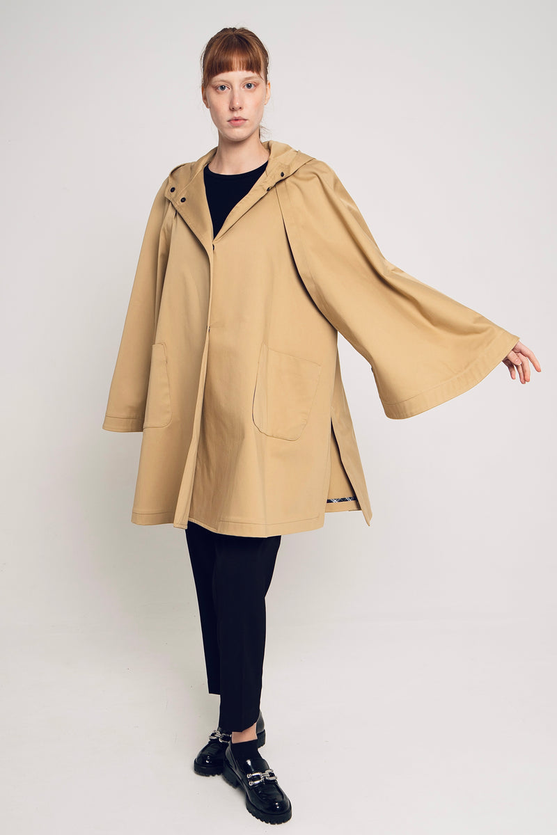 MANTIS TRENCH CAPE CAMEL