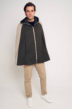 SANTANDER WATERPROOF CAPE GREEN AND BEIGE