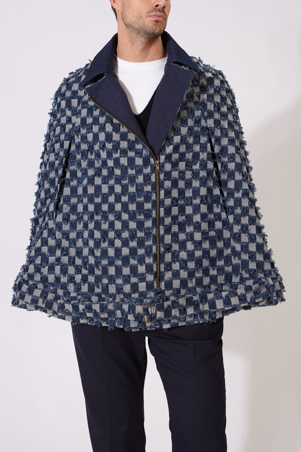 MARLON CAPE SQUARES DENIM