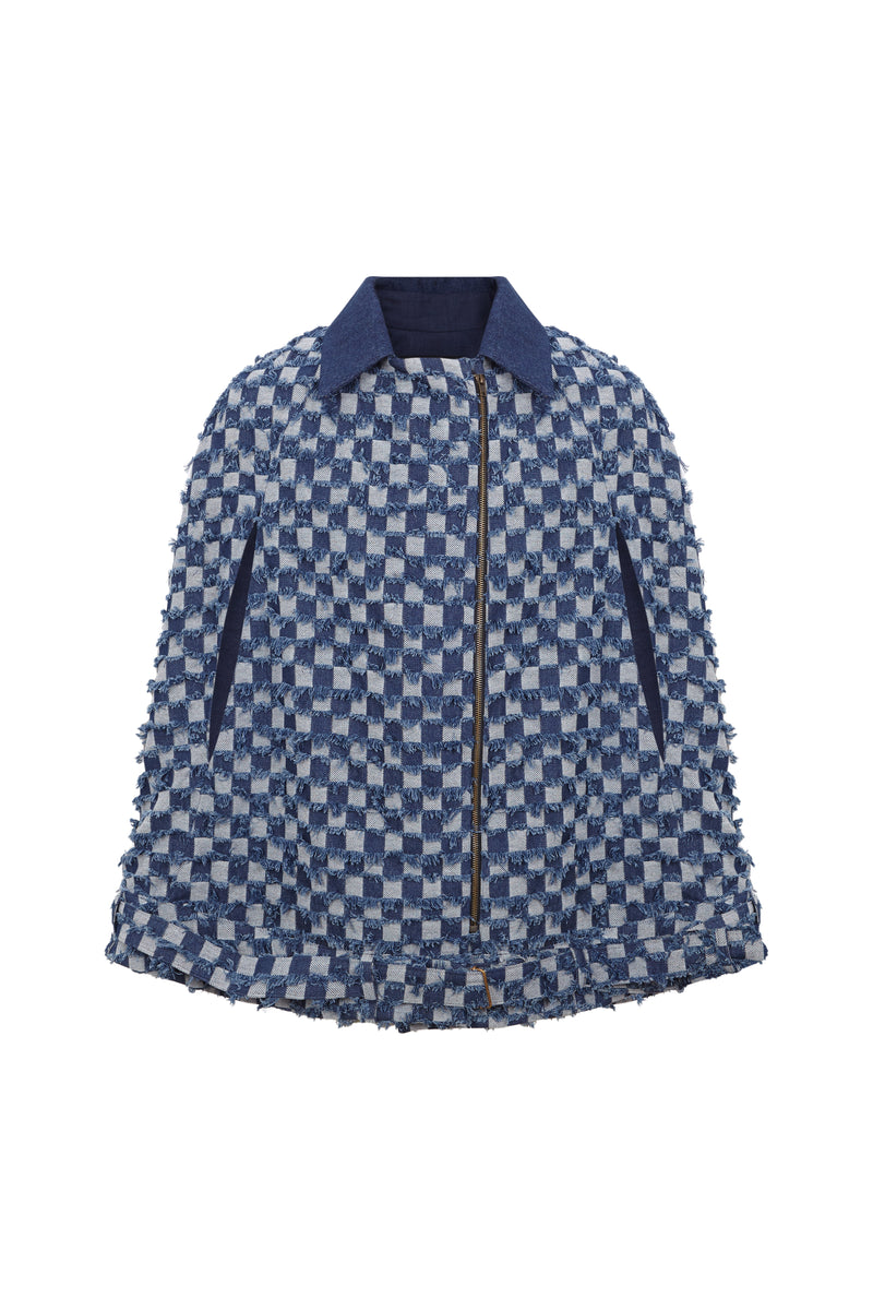 MARLON CAPE SQUARES DENIM
