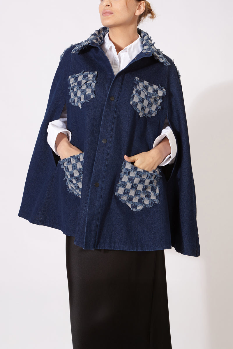 MONROE CAPE BLUE DENIM