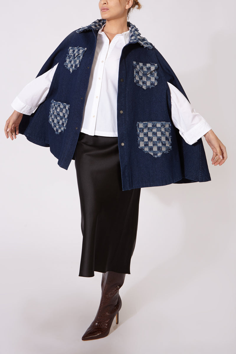 MONROE CAPE BLUE DENIM