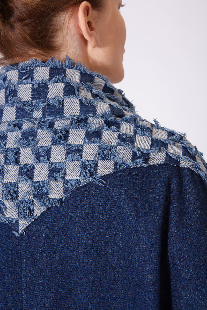 MONROE CAPE BLUE DENIM