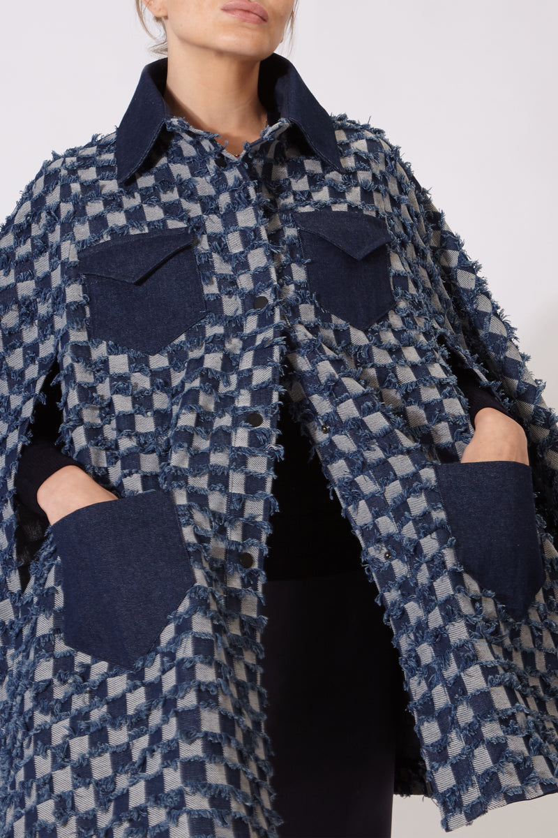 MONROE CAPE SQUARES DENIM