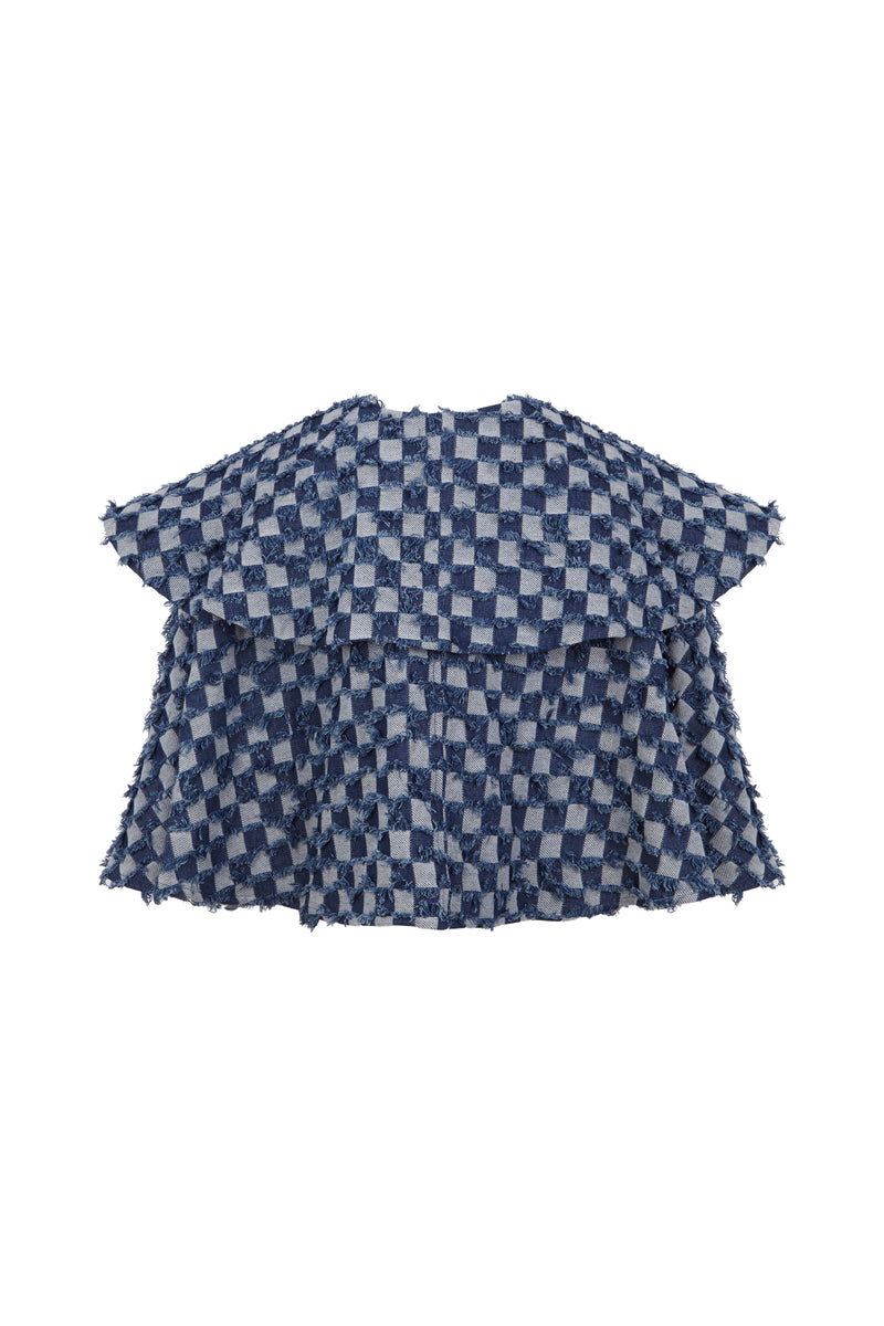 MANUELA CAPE SQUARES DENIM