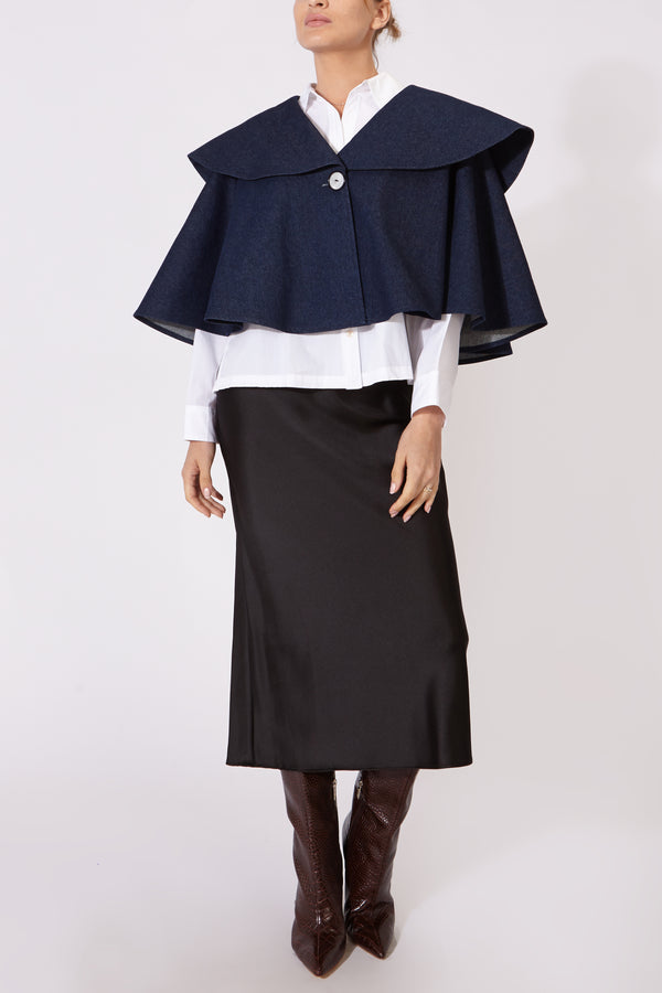 MANUELA CAPE BLUE DENIM