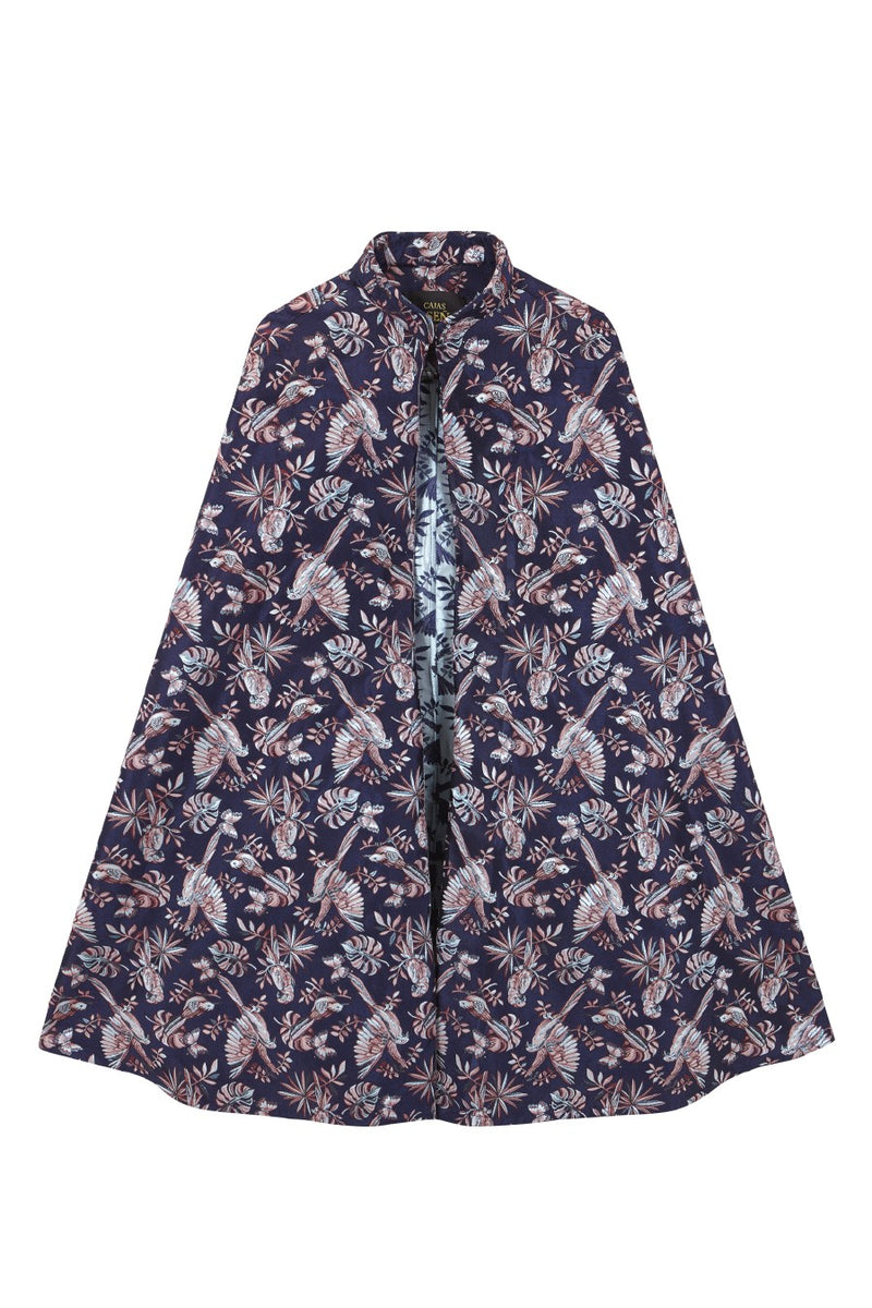 VICTORIA CAPE - Blue Parrots print