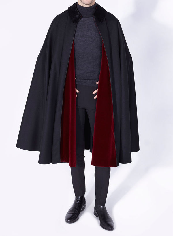 ALFONSO CAPE BLACK-BURGUNDY