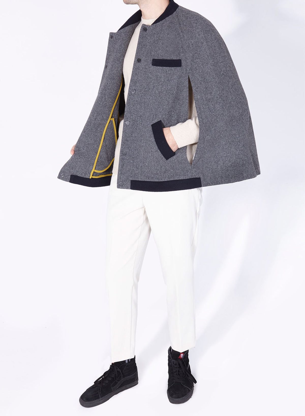 ジャケット THE GARMENT Grey wool-blend cape Wool cape The Garment Grey size 10 UK in Wool - 38880386