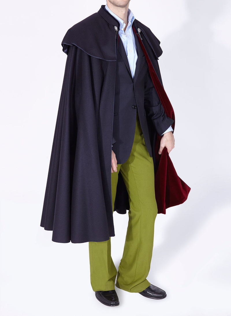 1901 CLOAK NAVY - BURGUNDY