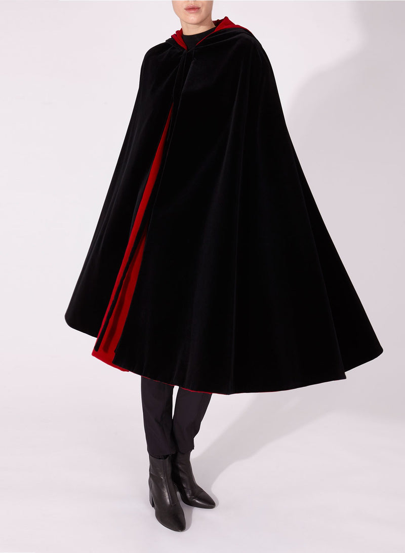 NICOLE CAPE Red - Black reversible