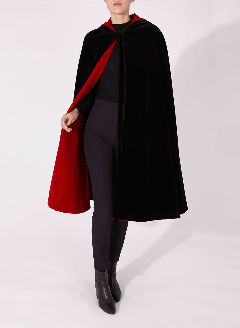 NICOLE CAPE Red - Black reversible