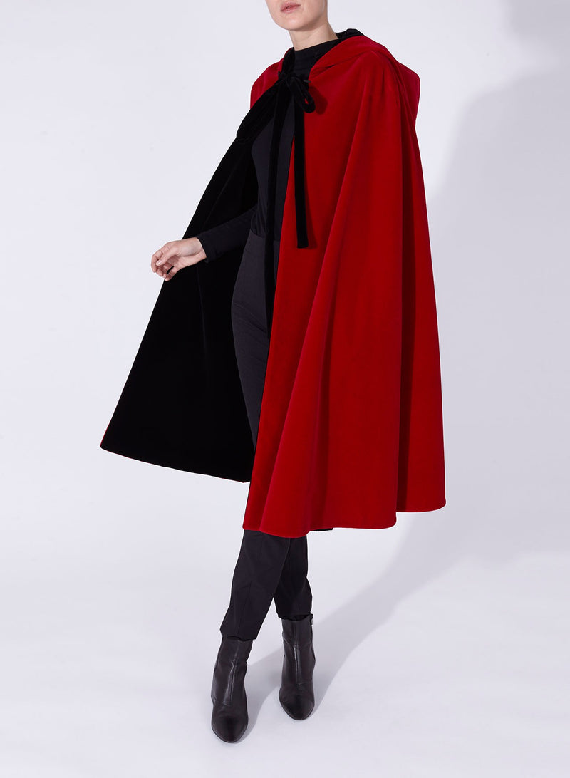 NICOLE CAPE Red - Black reversible