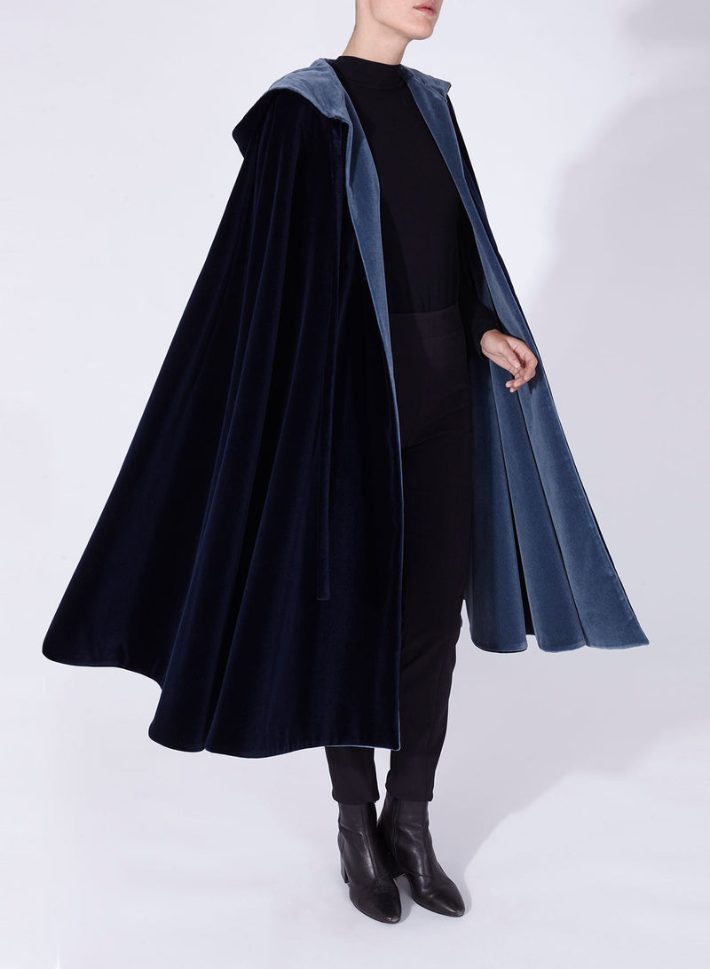 NICOLE CAPE Navy - Blue reversible