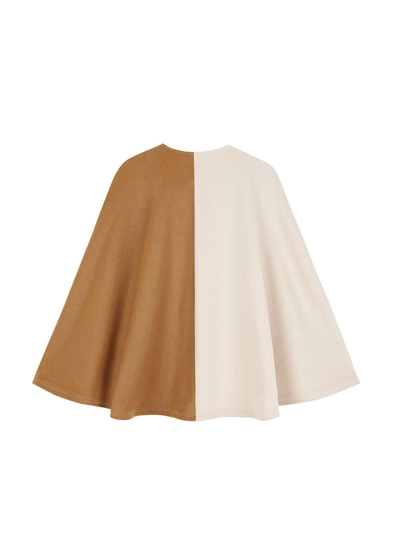 CLAUDIA CAPE CAMEL AND OFF-WHITE
