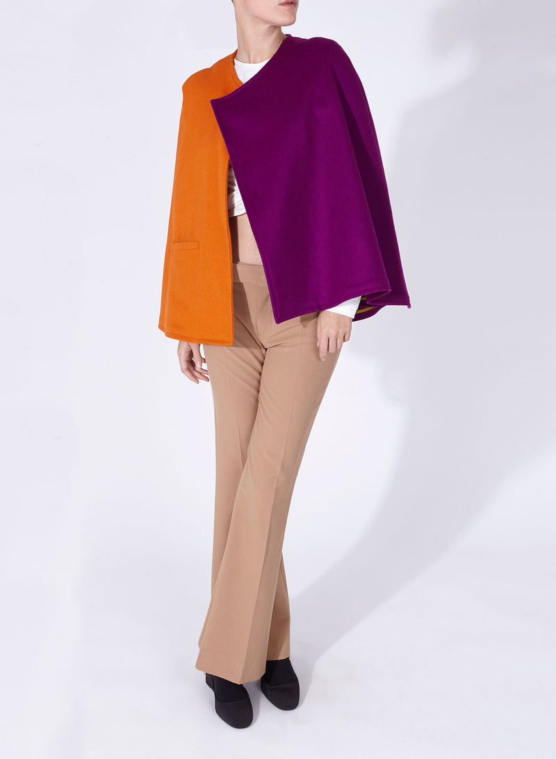 CLAUDIA CAPE PURPLE AND ORANGE